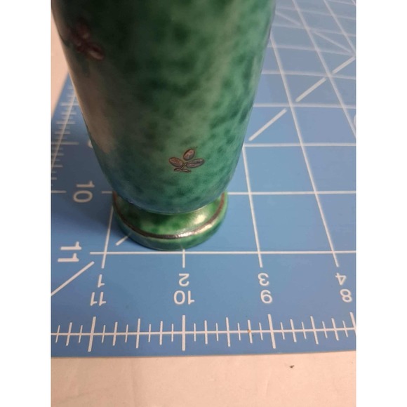 Wihelm Kage Gustavsberg Argenta Vase 1029 II Green Cylinder Vase Made in Sweden - Picture 6 of 8